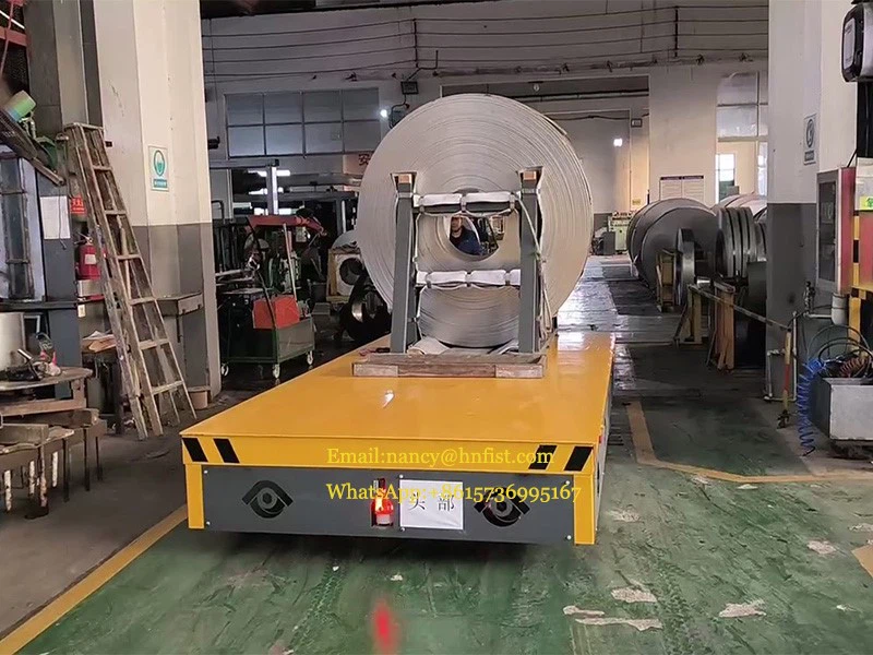 Considering the diverse transportation requirements of customers, in addition to steel coil handling, the system must also accommodate other types of materials. Therefore, a detachable support frame has been designed for the platform, enabling the flexible function of Considering the diverse transportation requirements of customers, in addition to steel coil handling, the system must also accommodate other types of materials. Therefore, a detachable support frame has been designed for the platform, enabling the flexible function of